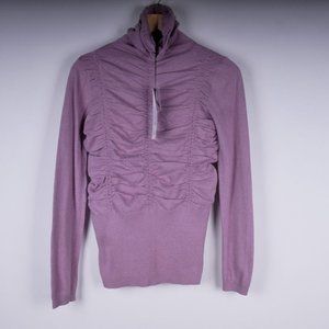SIMON CHANG Purple Angora Cashmere Blend Sweater